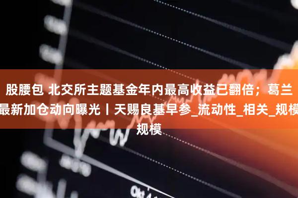 股腰包 北交所主题基金年内最高收益已翻倍；葛兰最新加仓动向曝光丨天赐良基早参_流动性_相关_规模